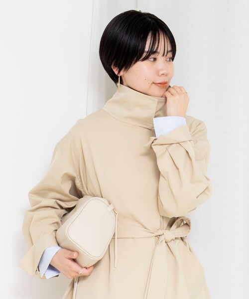 NOLLEY’S Sophi(ノーリーズソフィ)の「ウォッシャブルツイルスタンドコート(その他アウター・レディース・ベージュ/ミント・38)」の4枚目の写真
