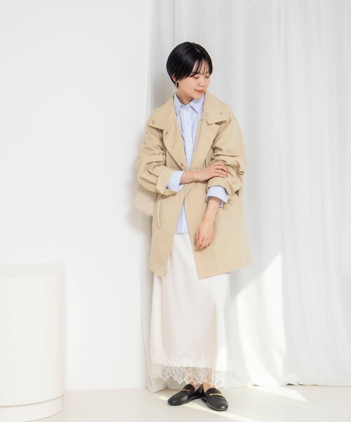 NOLLEY’S Sophi(ノーリーズソフィ)の「ウォッシャブルツイルスタンドコート(その他アウター・レディース・ベージュ/ミント・38)」の3枚目の写真