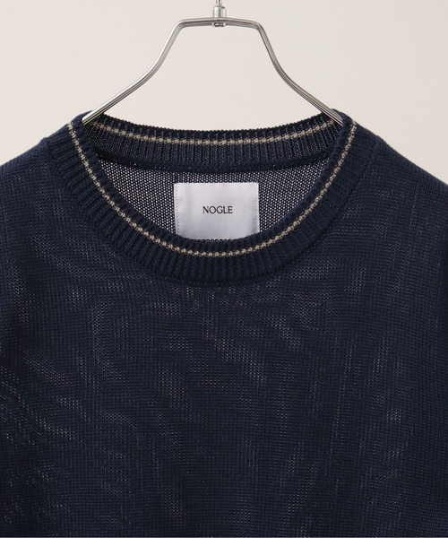 NOGLE（ノグル）の「【NOGLE/ノグル】配色ラインサマーニット（ニット/セーター・レディース・チャコールグレー/ミント/ネイビー系/ダークブラウン系・FREE）」の12枚目の写真