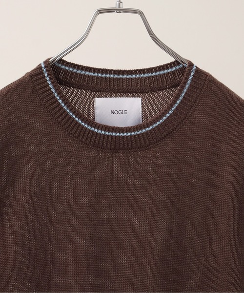 NOGLE（ノグル）の「【NOGLE/ノグル】配色ラインサマーニット（ニット/セーター・レディース・チャコールグレー/ミント/ネイビー系/ダークブラウン系・FREE）」の11枚目の写真