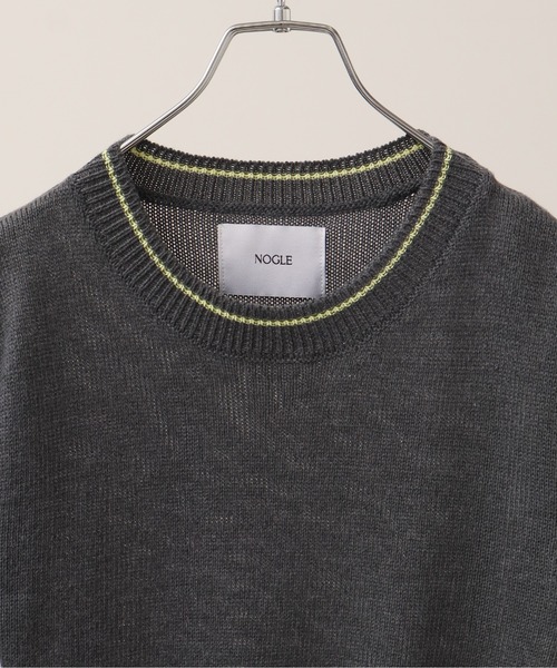 NOGLE（ノグル）の「【NOGLE/ノグル】配色ラインサマーニット（ニット/セーター・レディース・チャコールグレー/ミント/ネイビー系/ダークブラウン系・FREE）」の10枚目の写真