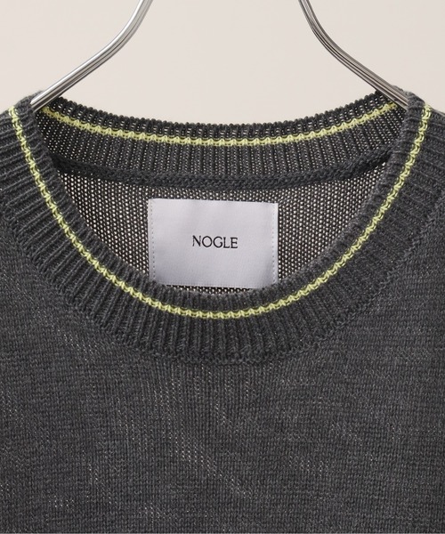 NOGLE（ノグル）の「【NOGLE/ノグル】配色ラインサマーニット（ニット/セーター・レディース・チャコールグレー/ミント/ネイビー系/ダークブラウン系・FREE）」の14枚目の写真