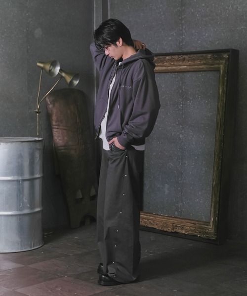 Confirm（コンファーム）の「『Confirm』 Logo Embroidery FullZIP Hoodie / 『Confirm』ロゴ刺繍フルジップパーカー ダブルジップ メンズ レディース ユニセックス（パーカー・メンズ・ブラック/スカイブルー/チャコールグレー・S/M/L）」の19枚目の写真