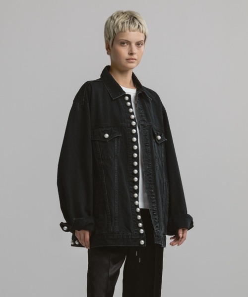 CINOH(チノ)の「PEARL DENIM JACKET(デニムジャケット・レディース・ブラック・38/36)」の9枚目の写真