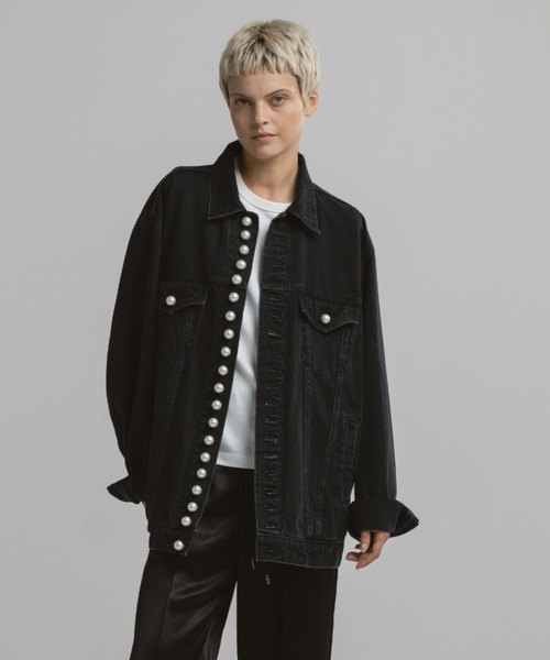CINOH(チノ)の「PEARL DENIM JACKET(デニムジャケット・レディース・ブラック・38/36)」の11枚目の写真