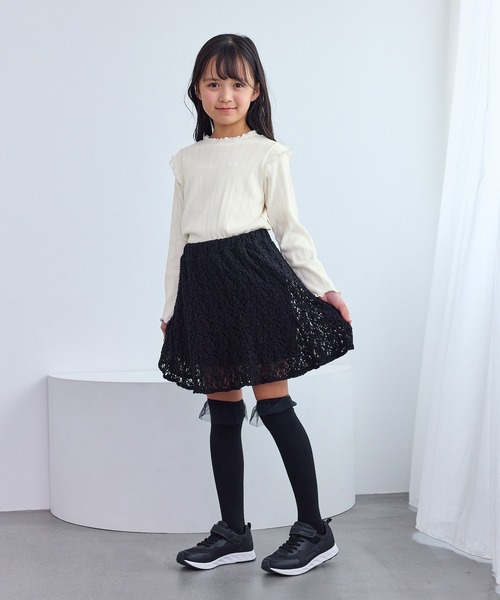 ROPE' PICNIC（ロペピクニック）の「【KIDS/キッズ】プチフリルカットソートップス（Tシャツ/カットソー・キッズ・サックスブルー/ブラック/キナリ・S/L/M）」の8枚目の写真