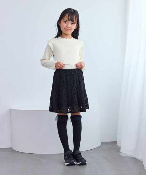 ROPE' PICNIC（ロペピクニック）の「【KIDS/キッズ】プチフリルカットソートップス（Tシャツ/カットソー・キッズ・サックスブルー/ブラック/キナリ・S/L/M）」の9枚目の写真