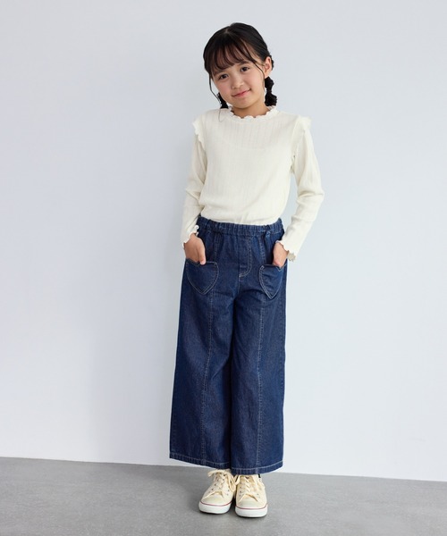 ROPE' PICNIC（ロペピクニック）の「【KIDS/キッズ】プチフリルカットソートップス（Tシャツ/カットソー・キッズ・サックスブルー/ブラック/キナリ・S/L/M）」の11枚目の写真