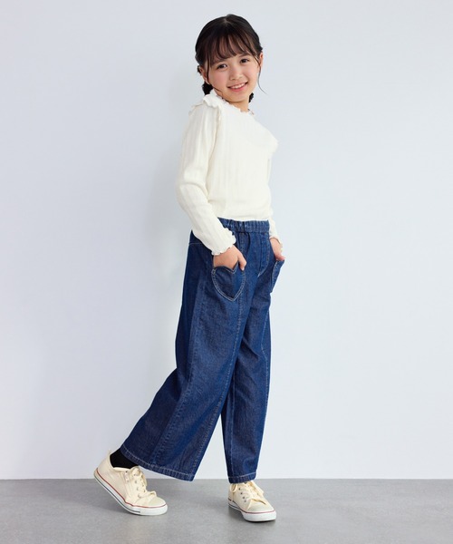 ROPE' PICNIC（ロペピクニック）の「【KIDS/キッズ】プチフリルカットソートップス（Tシャツ/カットソー・キッズ・サックスブルー/ブラック/キナリ・S/L/M）」の12枚目の写真