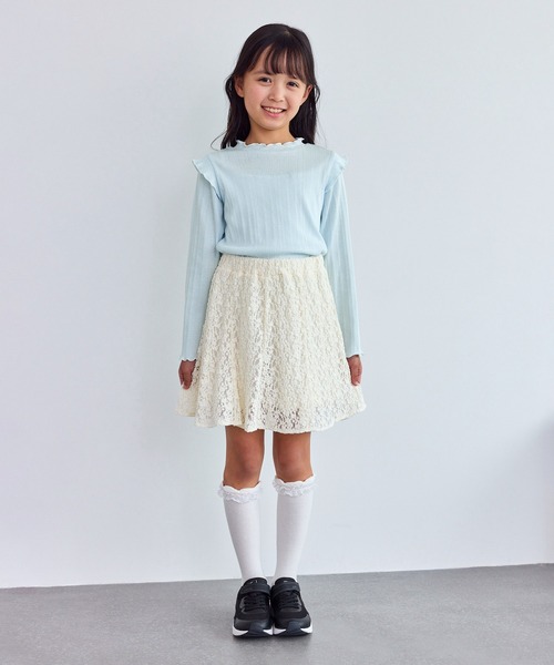 ROPE' PICNIC（ロペピクニック）の「【KIDS/キッズ】プチフリルカットソートップス（Tシャツ/カットソー・キッズ・サックスブルー/ブラック/キナリ・S/L/M）」の17枚目の写真