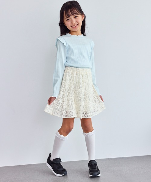 ROPE' PICNIC（ロペピクニック）の「【KIDS/キッズ】プチフリルカットソートップス（Tシャツ/カットソー・キッズ・サックスブルー/ブラック/キナリ・S/L/M）」の18枚目の写真