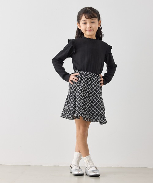ROPE' PICNIC（ロペピクニック）の「【KIDS/キッズ】プチフリルカットソートップス（Tシャツ/カットソー・キッズ・サックスブルー/ブラック/キナリ・S/L/M）」の5枚目の写真