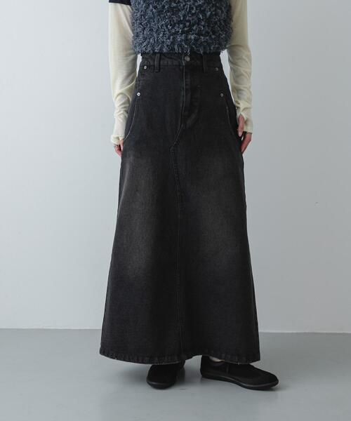 SENSE OF PLACE by URBAN RESEARCH(センスオブプレイスバイアーバンリサーチ)の「セミフレアデニムスカート(スカート・レディース・ブラック/インディゴブルー・MEDIUM/SMALL)」の2枚目の写真