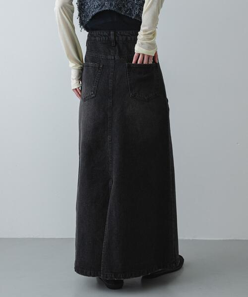 SENSE OF PLACE by URBAN RESEARCH(センスオブプレイスバイアーバンリサーチ)の「セミフレアデニムスカート(スカート・レディース・ブラック/インディゴブルー・MEDIUM/SMALL)」の5枚目の写真