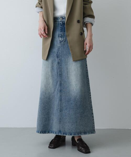 SENSE OF PLACE by URBAN RESEARCH(センスオブプレイスバイアーバンリサーチ)の「セミフレアデニムスカート(スカート・レディース・ブラック/インディゴブルー・MEDIUM/SMALL)」の10枚目の写真