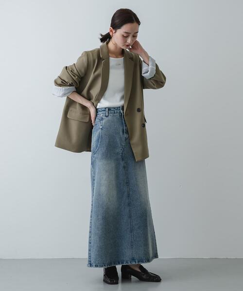 SENSE OF PLACE by URBAN RESEARCH(センスオブプレイスバイアーバンリサーチ)の「セミフレアデニムスカート(スカート・レディース・ブラック/インディゴブルー・MEDIUM/SMALL)」の13枚目の写真