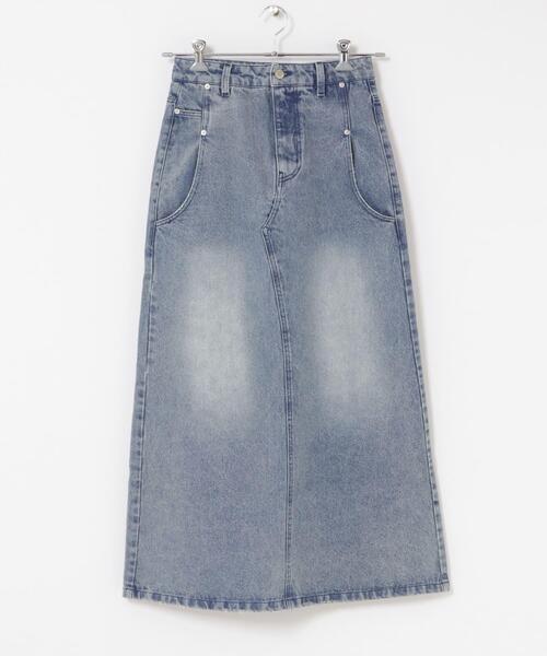 SENSE OF PLACE by URBAN RESEARCH(センスオブプレイスバイアーバンリサーチ)の「セミフレアデニムスカート(スカート・レディース・ブラック/インディゴブルー・MEDIUM/SMALL)」の16枚目の写真
