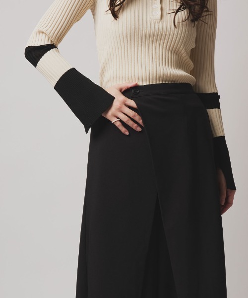 W:Huku(フーク)の「【W:Huku / ソフトタッチツイル】ラップ ワイドパンツ / Soft-Touch Twill Wrap Wide-Leg Pants(その他パンツ・レディース・ブラウン系その他/グレー系その他/ブラック/ベージュ系その他・FREE)」の6枚目の写真