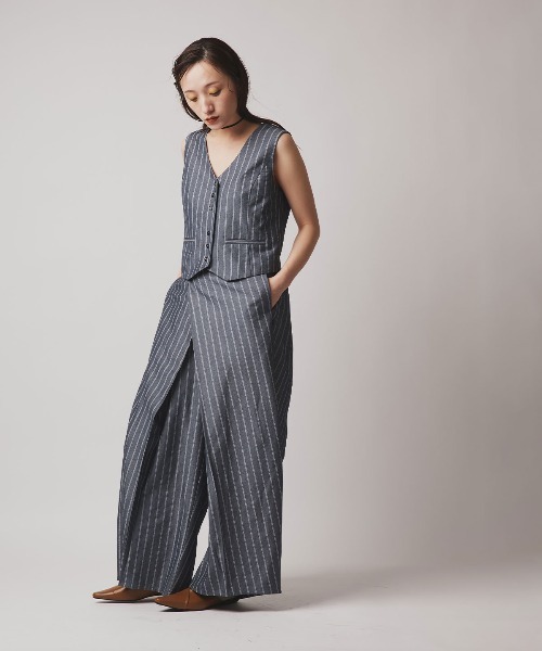 W:Huku(フーク)の「【W:Huku / ソフトタッチツイル】ラップ ワイドパンツ / Soft-Touch Twill Wrap Wide-Leg Pants(その他パンツ・レディース・ブラウン系その他/グレー系その他/ブラック/ベージュ系その他・FREE)」の7枚目の写真