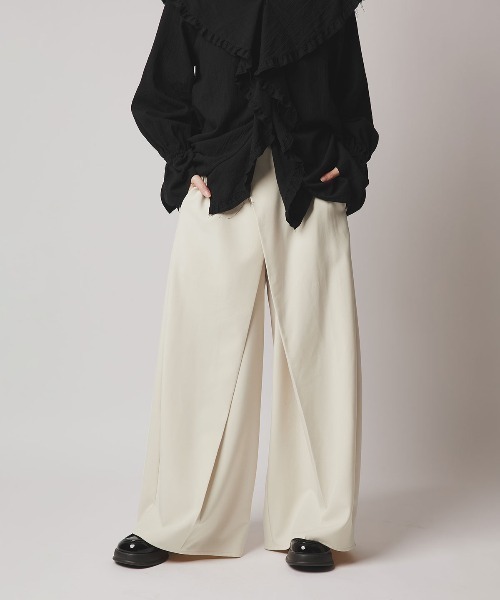 W:Huku(フーク)の「【W:Huku / ソフトタッチツイル】ラップ ワイドパンツ / Soft-Touch Twill Wrap Wide-Leg Pants(その他パンツ・レディース・ブラウン系その他/グレー系その他/ブラック/ベージュ系その他・FREE)」の10枚目の写真