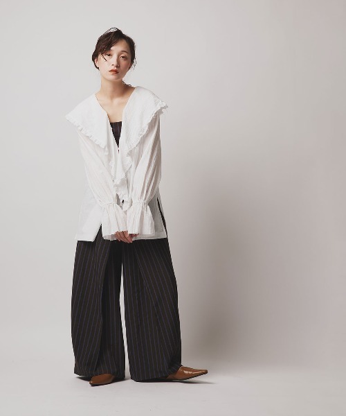 W:Huku(フーク)の「【W:Huku / ソフトタッチツイル】ラップ ワイドパンツ / Soft-Touch Twill Wrap Wide-Leg Pants(その他パンツ・レディース・ブラウン系その他/グレー系その他/ブラック/ベージュ系その他・FREE)」の12枚目の写真