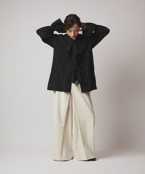 W:Huku(フーク)の「【W:Huku / ソフトタッチツイル】ラップ ワイドパンツ / Soft-Touch Twill Wrap Wide-Leg Pants(その他パンツ・レディース・ブラウン系その他/グレー系その他/ブラック/ベージュ系その他・FREE)」の16枚目の写真