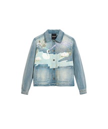 Desigual | スワン水辺モチーフパッチワーク デニムジャケット(デニムジャケット)