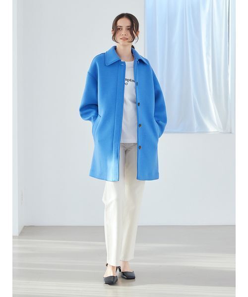 Mila Owen（ミラオーウェン）の「ステンカラーＡラインポンチコート（ステンカラーコート・レディース・ネイビー/ピンク/ブルー・1/0）」の12枚目の写真