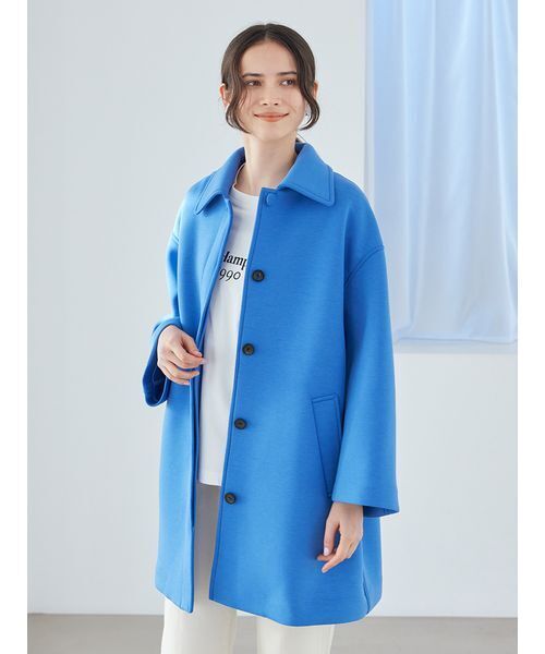Mila Owen（ミラオーウェン）の「ステンカラーＡラインポンチコート（ステンカラーコート・レディース・ネイビー/ピンク/ブルー・1/0）」の11枚目の写真