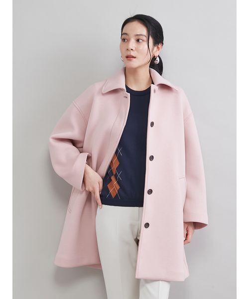 Mila Owen（ミラオーウェン）の「ステンカラーＡラインポンチコート（ステンカラーコート・レディース・ネイビー/ピンク/ブルー・1/0）」の10枚目の写真