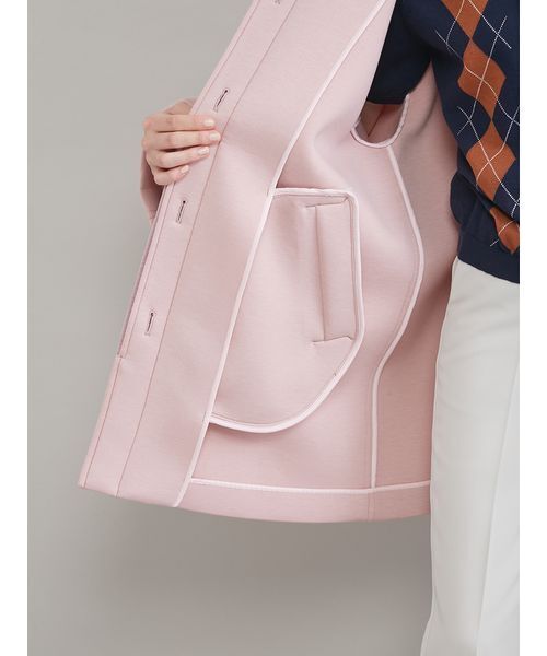 Mila Owen（ミラオーウェン）の「ステンカラーＡラインポンチコート（ステンカラーコート・レディース・ネイビー/ピンク/ブルー・1/0）」の18枚目の写真