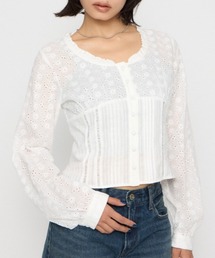 LAGUA GEM | FRILL NECK COTTON ブラウス(シャツ/ブラウス)