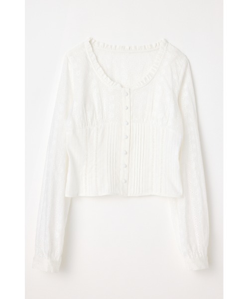 LAGUA GEM（ラグアジェム）の「FRILL NECK COTTON ブラウス（シャツ/ブラウス・レディース・ブラック/カーキ/ホワイト・FREE）」の5枚目の写真