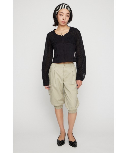 LAGUA GEM（ラグアジェム）の「FRILL NECK COTTON ブラウス（シャツ/ブラウス・レディース・ブラック/カーキ/ホワイト・FREE）」の6枚目の写真