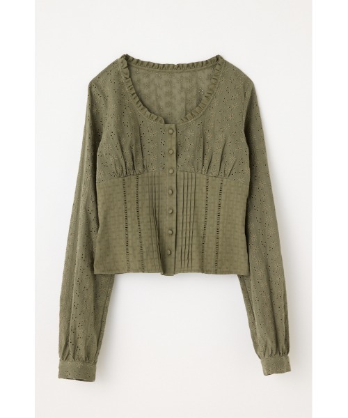 LAGUA GEM（ラグアジェム）の「FRILL NECK COTTON ブラウス（シャツ/ブラウス・レディース・ブラック/カーキ/ホワイト・FREE）」の11枚目の写真