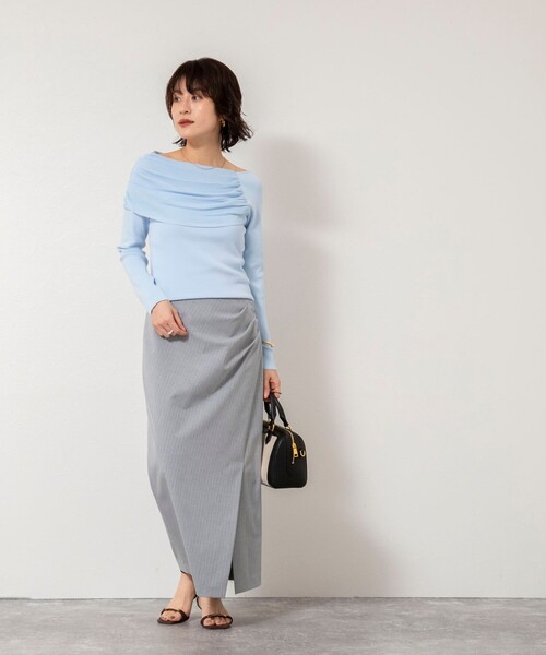 NOLLEY’S Sophi（ノーリーズソフィ）の「《手洗い可能》イレギュラーネックオフショルプルオーバー（ニット/セーター・レディース・ベビーピンク/サックスブルー/グレイッシュベージュ・38）」の11枚目の写真