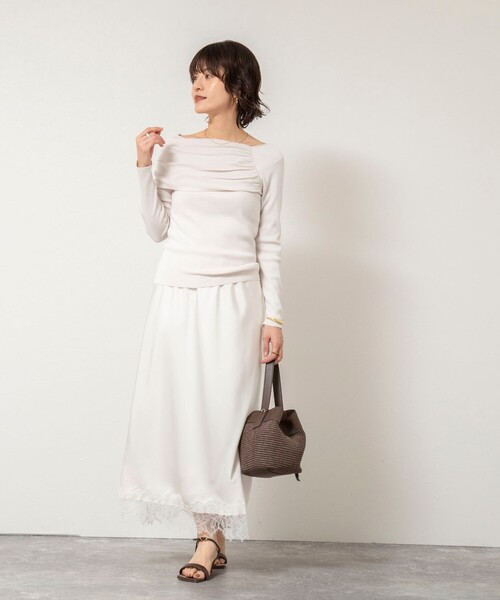 NOLLEY’S Sophi（ノーリーズソフィ）の「《手洗い可能》イレギュラーネックオフショルプルオーバー（ニット/セーター・レディース・ベビーピンク/サックスブルー/グレイッシュベージュ・38）」の14枚目の写真