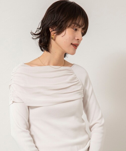 NOLLEY’S Sophi（ノーリーズソフィ）の「《手洗い可能》イレギュラーネックオフショルプルオーバー（ニット/セーター・レディース・ベビーピンク/サックスブルー/グレイッシュベージュ・38）」の18枚目の写真