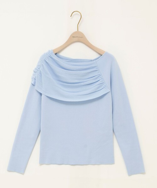 NOLLEY’S Sophi（ノーリーズソフィ）の「《手洗い可能》イレギュラーネックオフショルプルオーバー（ニット/セーター・レディース・ベビーピンク/サックスブルー/グレイッシュベージュ・38）」の8枚目の写真