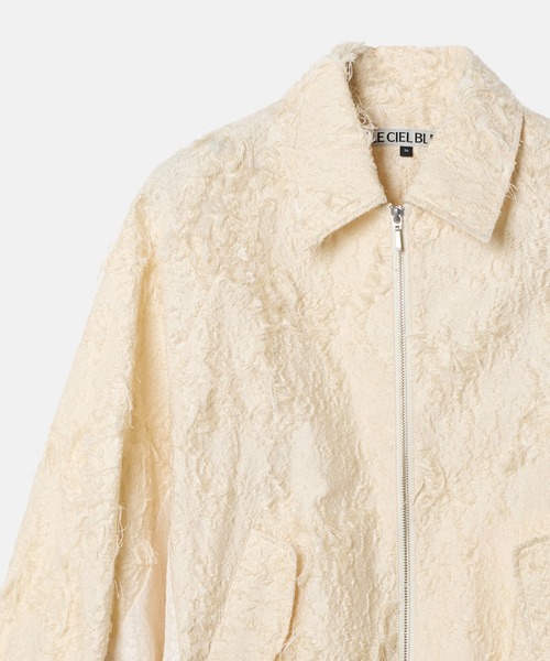 LE CIEL BLEU（ルシェルブルー）の「ジャカードボンバーブルゾン / Jacquard Bomber Blouson（ブルゾン・レディース・ブラック/アイボリー・36）」の10枚目の写真