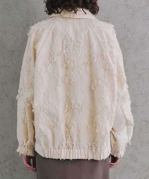 LE CIEL BLEU（ルシェルブルー）の「ジャカードボンバーブルゾン / Jacquard Bomber Blouson（ブルゾン・レディース・ブラック/アイボリー・36）」の8枚目の写真