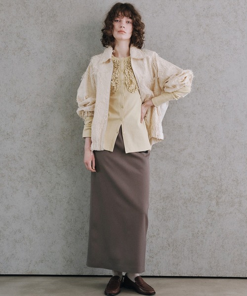 LE CIEL BLEU（ルシェルブルー）の「ジャカードボンバーブルゾン / Jacquard Bomber Blouson（ブルゾン・レディース・ブラック/アイボリー・36）」の3枚目の写真