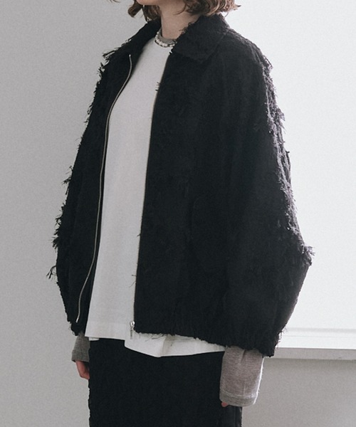 LE CIEL BLEU（ルシェルブルー）の「ジャカードボンバーブルゾン / Jacquard Bomber Blouson（ブルゾン・レディース・ブラック/アイボリー・36）」の13枚目の写真