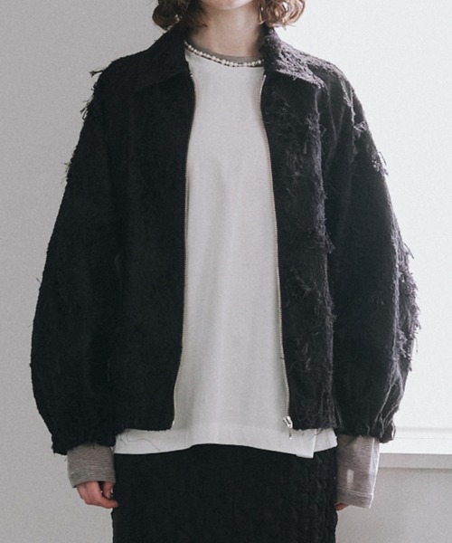 LE CIEL BLEU（ルシェルブルー）の「ジャカードボンバーブルゾン / Jacquard Bomber Blouson（ブルゾン・レディース・ブラック/アイボリー・36）」の15枚目の写真