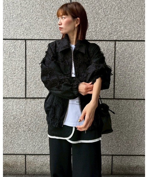 セール】ジャカードボンバーブルゾン / Jacquard Bomber Blouson