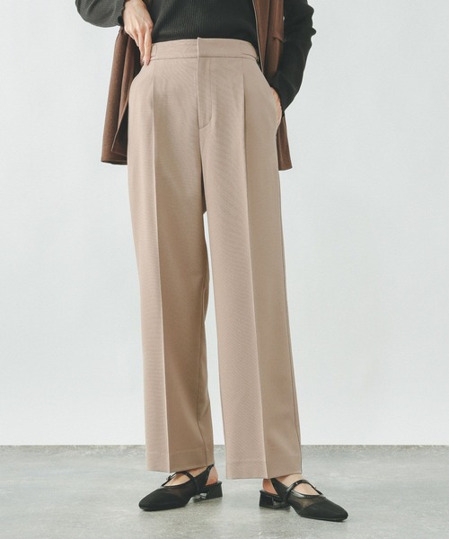 GLOBAL WORK（グローバルワーク）の「お手入れラクラクセットアップ/ストレートパンツ/600999（その他パンツ・レディース・グレイッシュベージュ/ブラック/ベージュ系その他/ネイビー/ブラウン・X-SMALL/LARGE/MEDIUM/SMALL）」の5枚目の写真