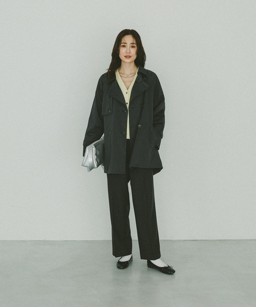 GLOBAL WORK（グローバルワーク）の「お手入れラクラクセットアップ/ストレートパンツ/600999（その他パンツ・レディース・グレイッシュベージュ/ブラック/ベージュ系その他/ネイビー/ブラウン・X-SMALL/LARGE/MEDIUM/SMALL）」の6枚目の写真