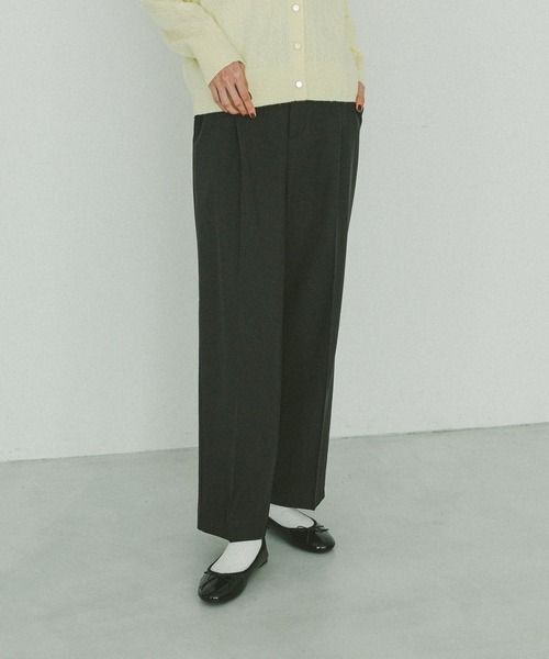 GLOBAL WORK（グローバルワーク）の「お手入れラクラクセットアップ/ストレートパンツ/600999（その他パンツ・レディース・グレイッシュベージュ/ブラック/ベージュ系その他/ネイビー/ブラウン・X-SMALL/LARGE/MEDIUM/SMALL）」の9枚目の写真