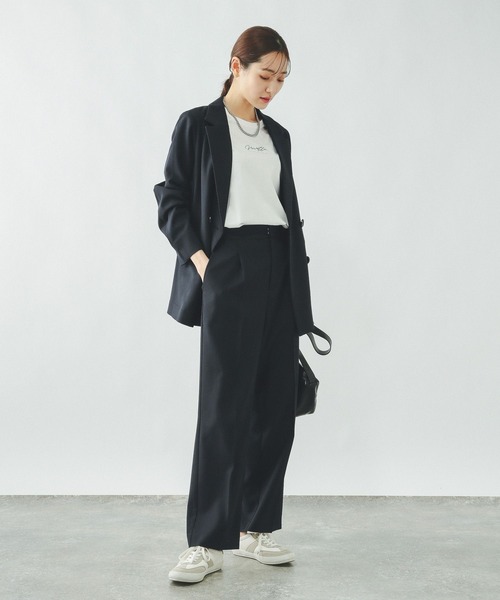 GLOBAL WORK（グローバルワーク）の「お手入れラクラクセットアップ/ストレートパンツ/600999（その他パンツ・レディース・グレイッシュベージュ/ブラック/ベージュ系その他/ネイビー/ブラウン・X-SMALL/LARGE/MEDIUM/SMALL）」の20枚目の写真