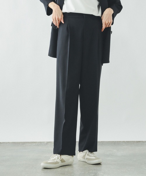 GLOBAL WORK（グローバルワーク）の「お手入れラクラクセットアップ/ストレートパンツ/600999（その他パンツ・レディース・グレイッシュベージュ/ブラック/ベージュ系その他/ネイビー/ブラウン・X-SMALL/LARGE/MEDIUM/SMALL）」の21枚目の写真